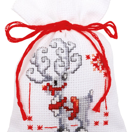 DIY Counted Cross Stitch Kit "Bag kit Christmas elves set of 3"