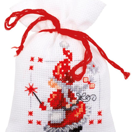 DIY Counted Cross Stitch Kit "Bag kit Christmas elves set of 3"