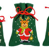 DIY Counted Cross Stitch Kit "Bag kit Christmas set of 3"