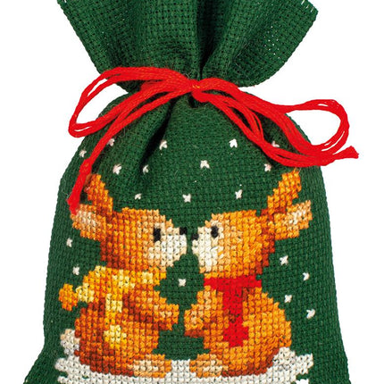 DIY Counted Cross Stitch Kit "Bag kit Christmas set of 3"