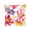 DIY Cross stitch cushion kit "Colourful flowers"