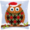 DIY Cross stitch cushion kit "Christmas Jumper Owl"