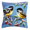 DIY Cross stitch cushion kit "Two Winter Birds"