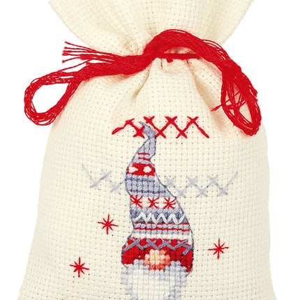 DIY Counted Cross Stitch Kit "Bag kit Christmas gnomes set of 3"