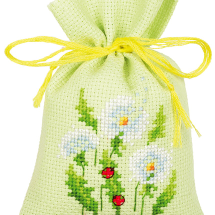 DIY Counted Cross Stitch Kit "Bag kit Dandelions set of 3"