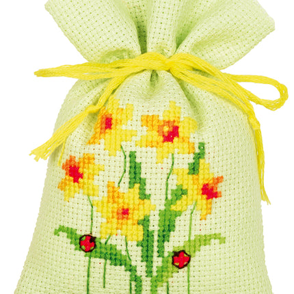 DIY Counted Cross Stitch Kit "Bag kit Dandelions set of 3"