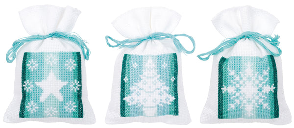 DIY Counted Cross Stitch Kit "Bag kit Winter set of 3"