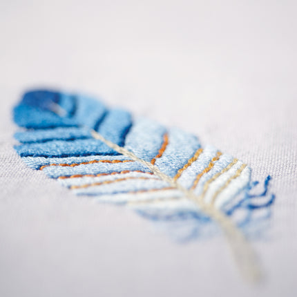 DIY Printed Tablecloth kit "Blue feathers"