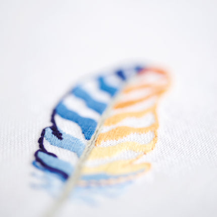 DIY Printed Tablecloth kit "Blue feathers"