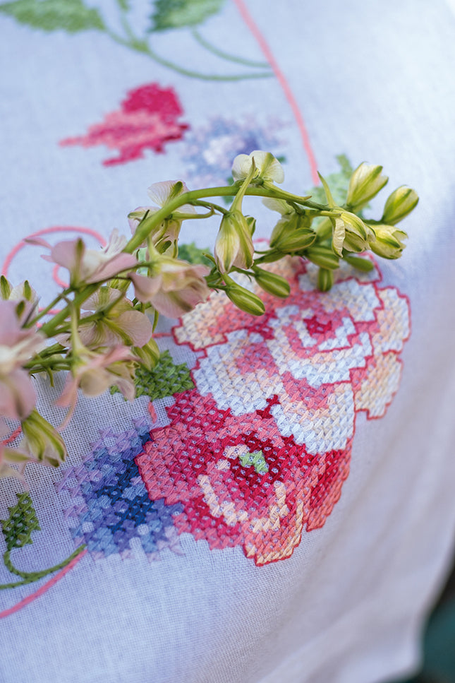 DIY Printed Tablecloth kit "Flowers and butterflies"