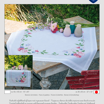 DIY Printed Tablecloth kit "Flowers and butterflies"