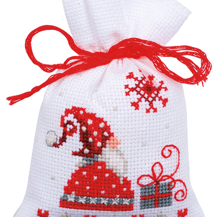 DIY Counted Cross Stitch Kit "Bag kit Christmas gnomes set of 3"