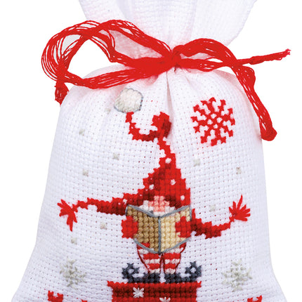 DIY Counted Cross Stitch Kit "Bag kit Christmas gnomes set of 3"