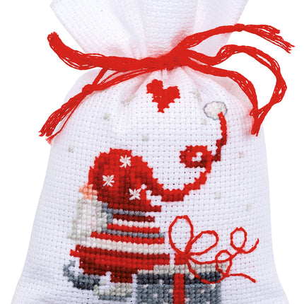 DIY Counted Cross Stitch Kit "Bag kit Christmas gnomes set of 3"