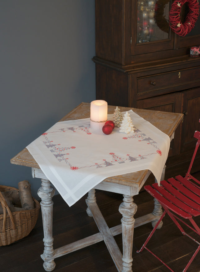 DIY Printed Tablecloth kit "Christmas trees"