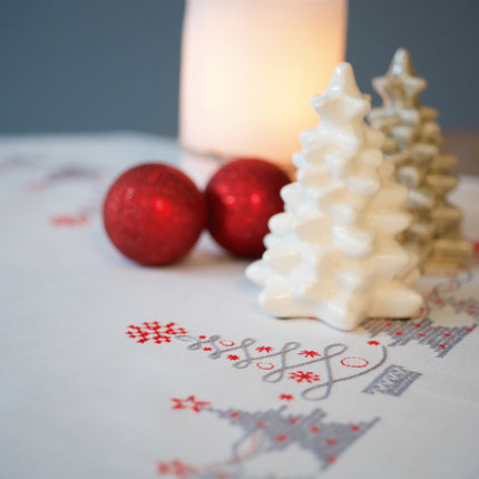 DIY Printed Tablecloth kit "Christmas trees"