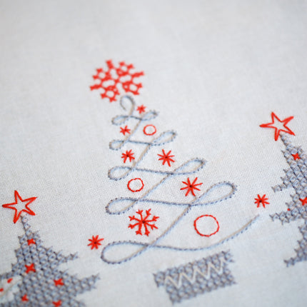 DIY Printed Tablecloth kit "Christmas trees"