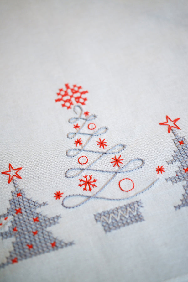 DIY Printed Tablecloth kit "Christmas trees"