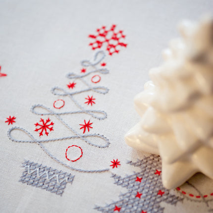 DIY Printed Tablecloth kit "Christmas trees"