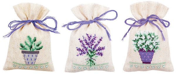 DIY Counted Cross Stitch Kit "Bag kit Provence set of 3"