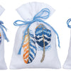 DIY Counted Cross Stitch Kit "Bag kit Blue feathers set of 3"