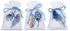 DIY Counted Cross Stitch Kit "Bag kit Blue feathers set of 3"