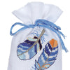 DIY Counted Cross Stitch Kit "Bag kit Blue feathers set of 3"