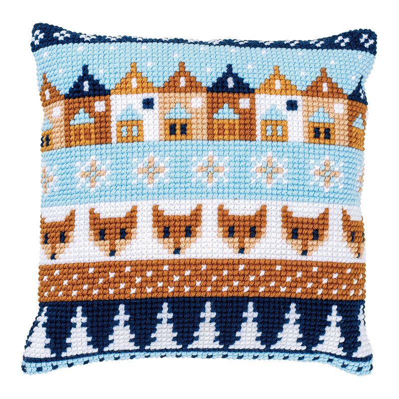 DIY Cross stitch cushion kit "Winter motifs"