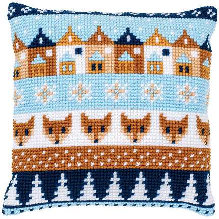 DIY Cross stitch cushion kit "Winter motifs"