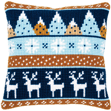DIY Cross stitch cushion kit "Winter motifs"