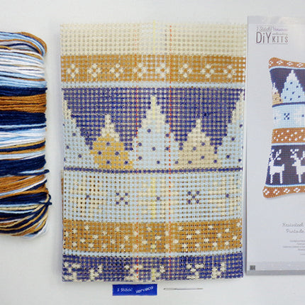 DIY Cross stitch cushion kit "Winter motifs"