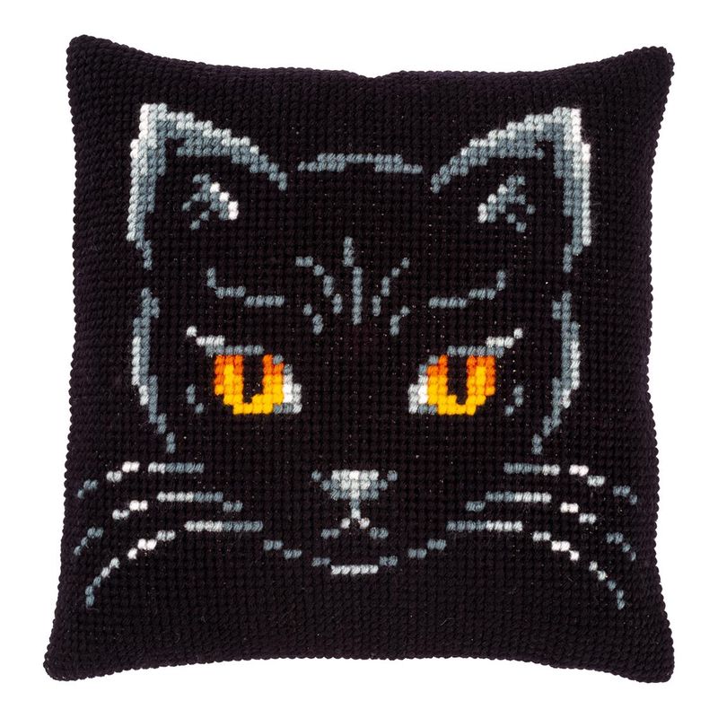 DIY Cross stitch cushion kit "Black cat"