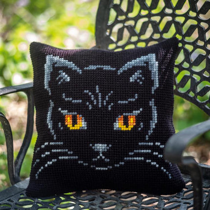 DIY Cross stitch cushion kit "Black cat"