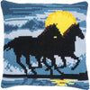 DIY Cross stitch cushion kit "Horses in moonlight"