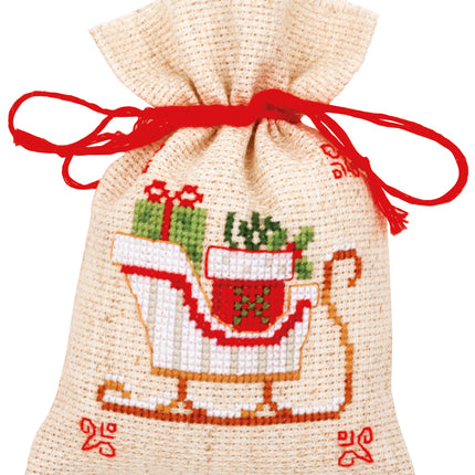DIY Counted Cross Stitch Kit "Bag kit Christmas motif set of 3"