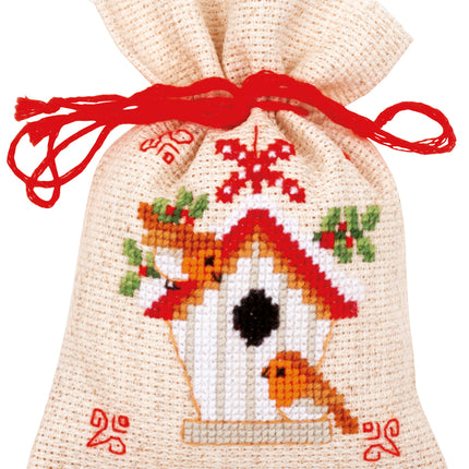 DIY Counted Cross Stitch Kit "Bag kit Christmas motif set of 3"