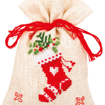 DIY Counted Cross Stitch Kit "Bag kit Christmas motif set of 3"