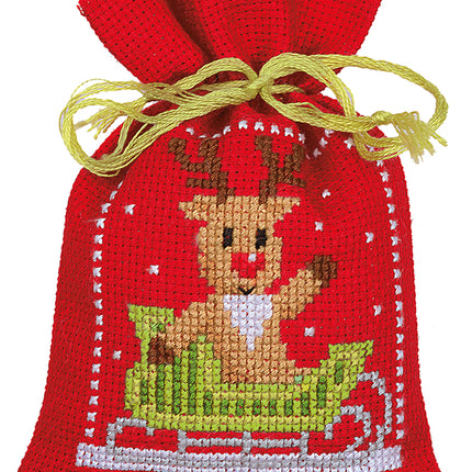 DIY Counted Cross Stitch Kit "Bag kit Christmas figures set of 3"
