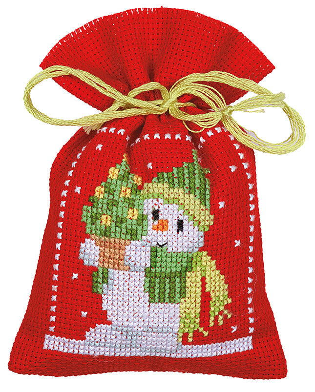 DIY Counted Cross Stitch Kit "Bag kit Christmas figures set of 3"