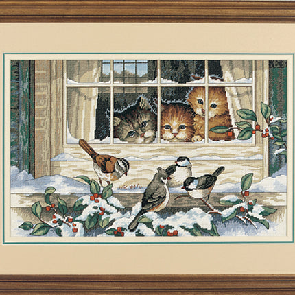 DIY "Three Bird Watchers" 14.2"x9.1"