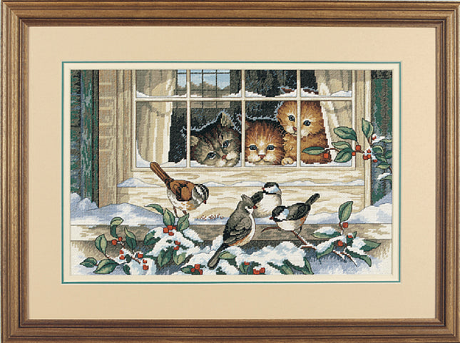 DIY "Three Bird Watchers" 14.2"x9.1"