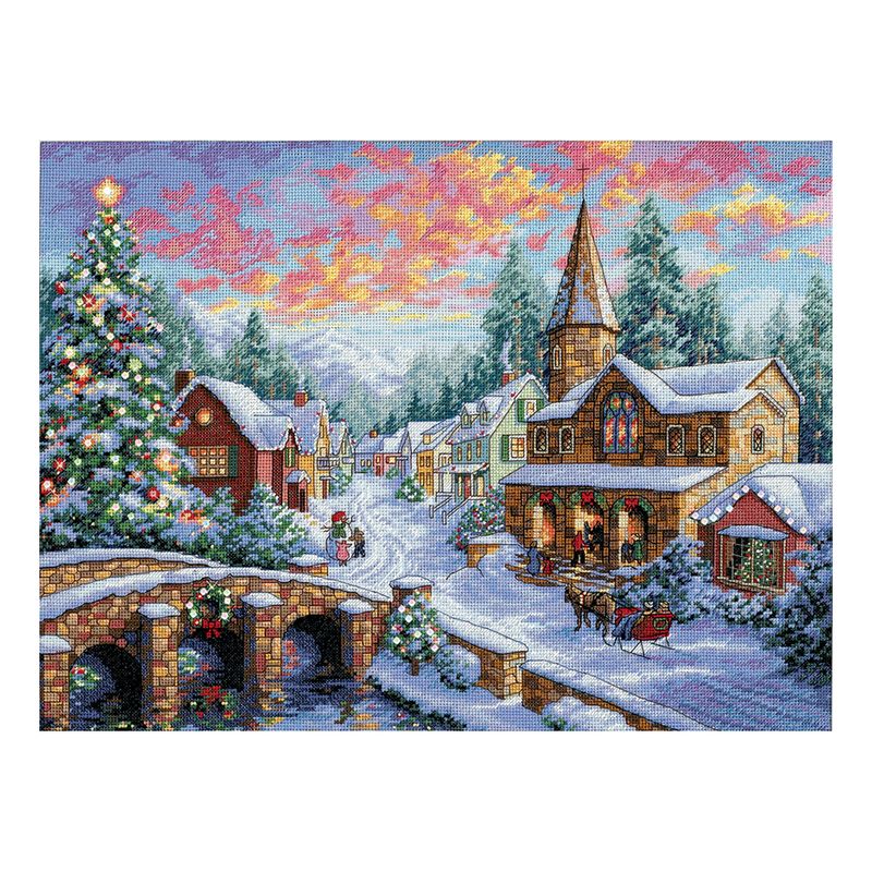 DIY "Holiday Village" 16.1"x11.8"