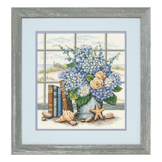 DIY "Hydrangeas and Shells" 11.0"x11.8"