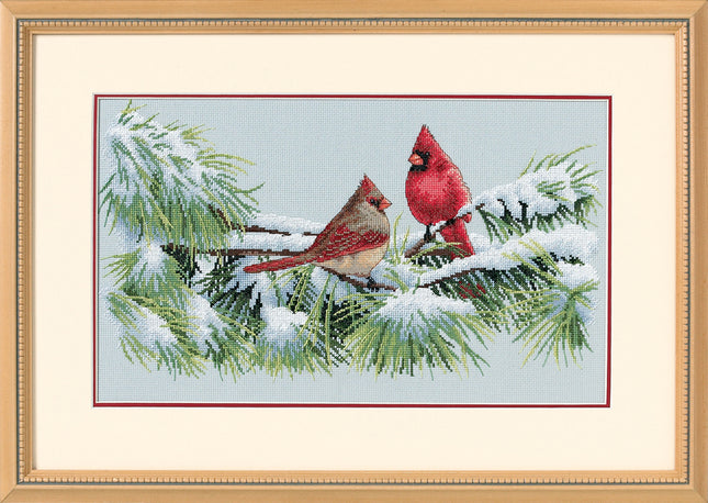 DIY "Winter Cardinals" 15.0"x9.1"