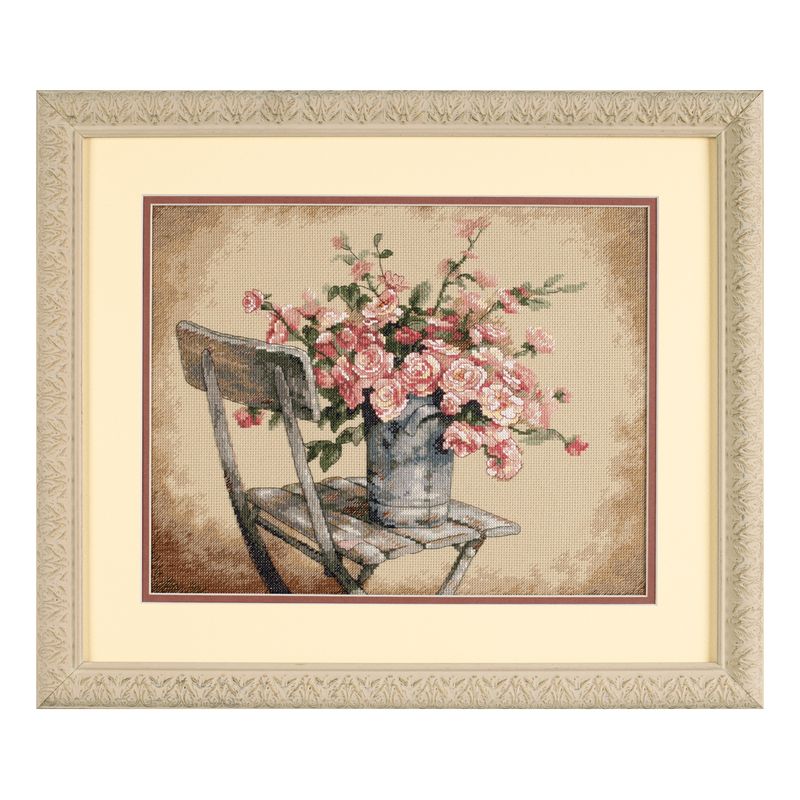 DIY "Roses on White Chair" 14.2"x11.0"