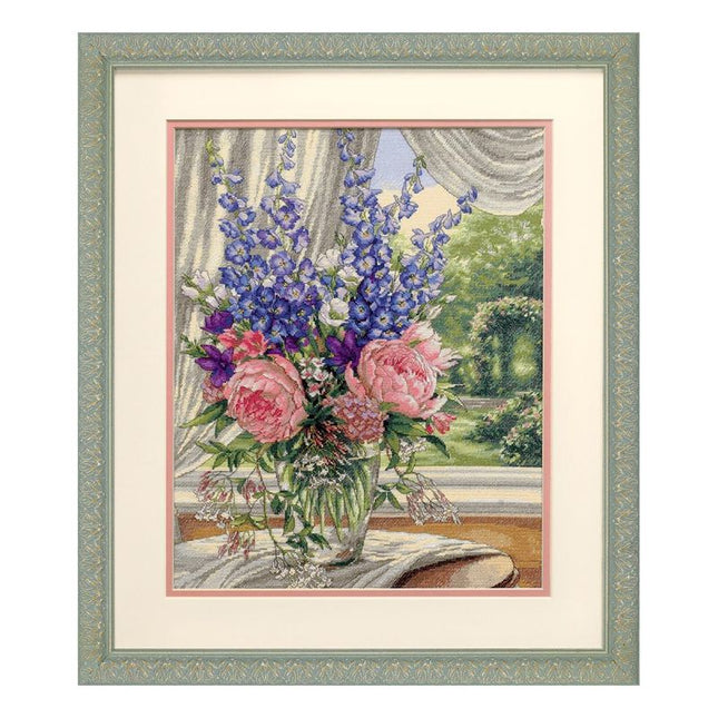 DIY "Peonies and Delphiniums" 11.8"x15.0"