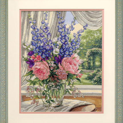 DIY "Peonies and Delphiniums" 11.8"x15.0"