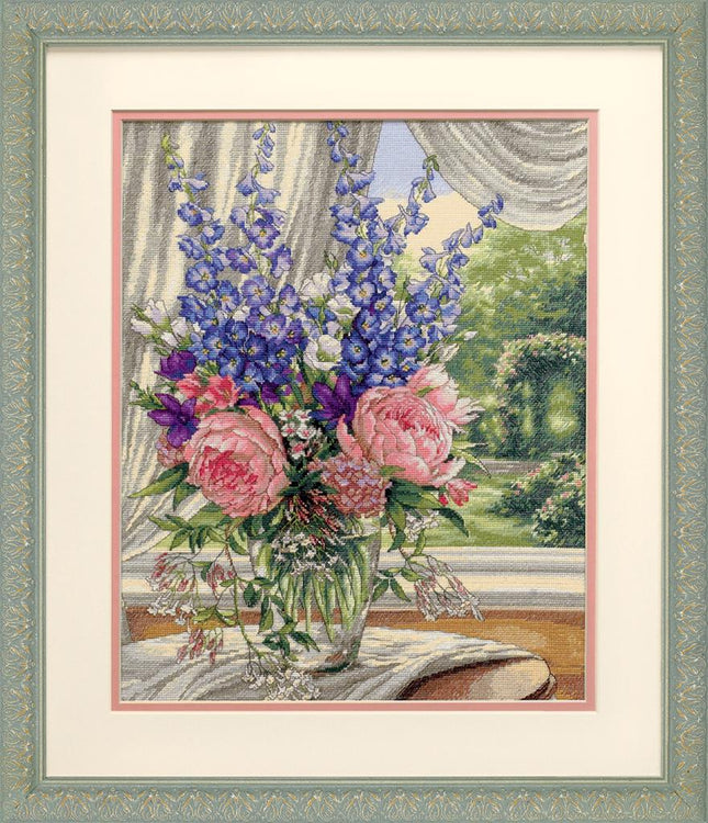 DIY "Peonies and Delphiniums" 11.8"x15.0"
