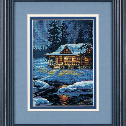 DIY "Moonlit Cabin" 4.7"x6.7"