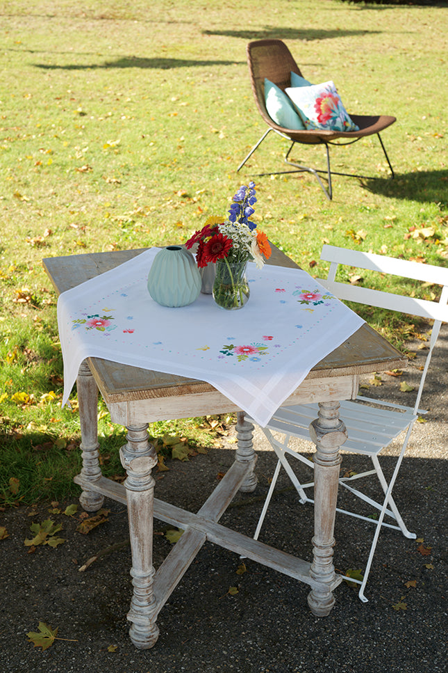 DIY Printed Tablecloth kit "Spring flowers and butterflies"